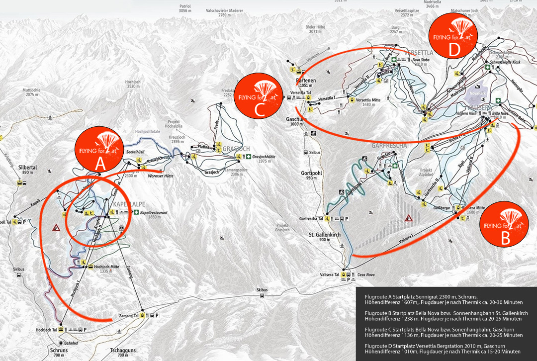 Tandemflug Montafon - Paragleiten im Winter